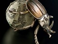 Tumble Me Tender - Sterling Silver Dung Beetle - 3.5 inches - Poo Ball - 2 inches
