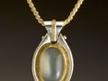 Pendant - 13ct Aquamarine - Sterling Silver - 22k Gold - 18k Gold - 1.5 inches