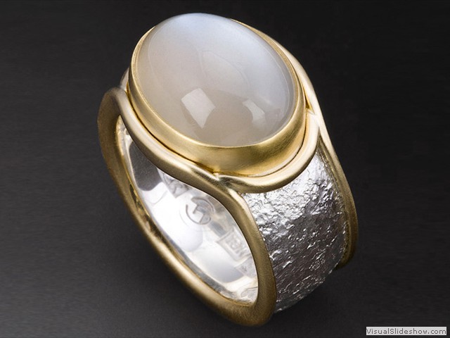 18k and 22k Gold - Sterling Silver - 9.5ct Moonstone